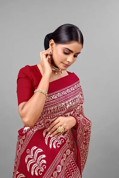 Hot Selling Poly Silk Saree with Blouse piece 