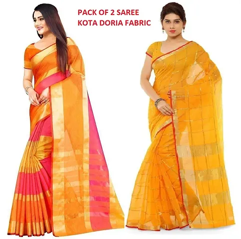 Elegant Saree With Blouse Piece For Women Pack Of 2