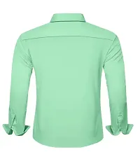 Reliable Green Cotton Solid Long Sleeves Casual Shirts For Men-thumb1