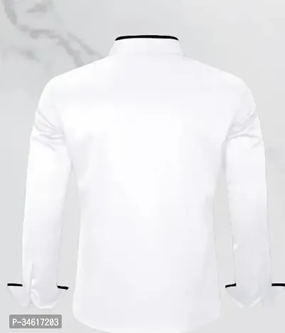 Reliable White Cotton Solid Long Sleeves Casual Shirts For Men-thumb2