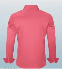 Reliable Pink Cotton Blend Solid Long Sleeves Casual Shirts For Men-thumb1