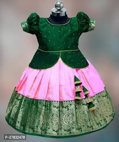 Elegant Art Silk Self Pattern Lehenga Choli Set For Girls-thumb0