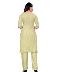 Stylish Green Solid Cotton Straight Kurta Pant Set For Women-thumb1