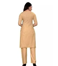 Stylish Yellow Solid Cotton Straight Kurta Pant Set For Women-thumb1