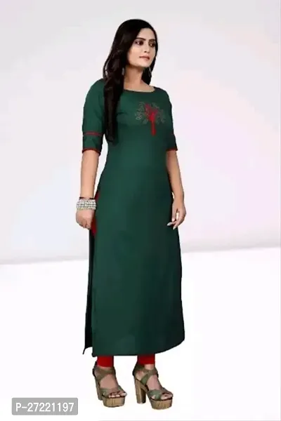 fancy tree solid cotton kurti for women-thumb2