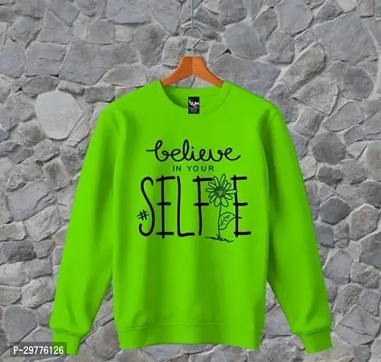 Stylish Green Cotton Printed Full Sleeves Tees For Girls