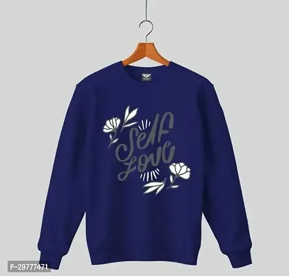 Stylish Blue Cotton Printed Full Sleeves Tees For Girl