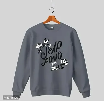 Stylish Grey Cotton Printed Full Sleeves Tees For Girls