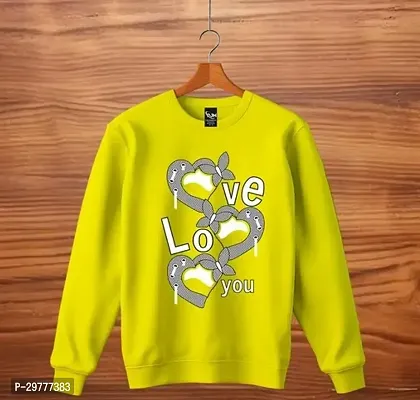 Stylish Yellow Cotton Printed Full Sleeves Tees For Girl