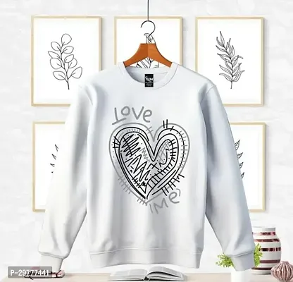 Stylish White Cotton Printed Full Sleeves Tees For Girl