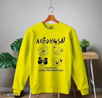 Stylish Yellow Cotton Printed Full Sleeves Tees For Girl