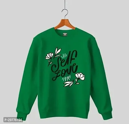 Stylish Green Cotton Printed Full Sleeves Tees For Girls