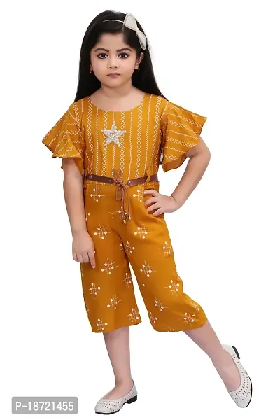 Highlight Fashion Premium baby girls ocean jumpsuits Dress-Pack of 1 (3-4 years, yellow)-thumb0