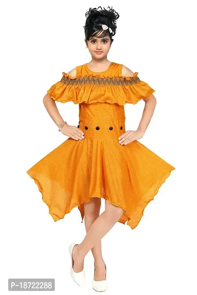 Highlight Fashion Premium Baby Box Cut Dress-Pack of 1 (5-6 years, Yellow)