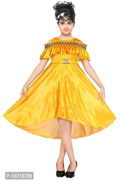 Highlight Fashion Premium Baby Girls Fairy Dress-Pack of 1 (4-5 years, yellow)