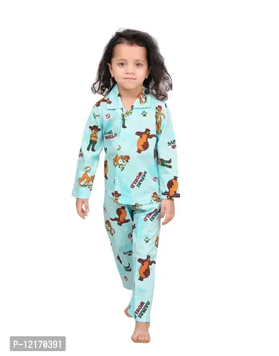 THE LITTLE BOY Kids Nightwear Baby Boys  Baby Girls Printed Pure Cott-thumb0