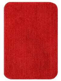 YAMUNGA Microfiber Mat with Anti Skid Backing (Red, Set of 2, 40 x 60 cm)-thumb1