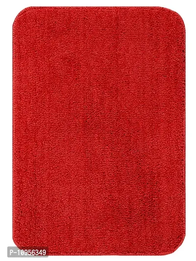 YAMUNGA Microfiber Mat with Anti Skid Backing (Red, Set of 2, 40 x 60 cm)-thumb2