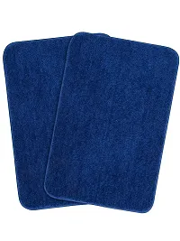 YAMUNGA Microfiber Mats with Anti Skid Backing (Blue, Set of 2, 40 x 60 cm)-thumb2