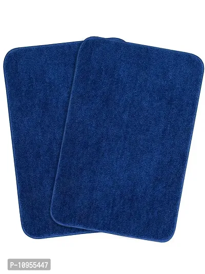 YAMUNGA Microfiber Mats with Anti Skid Backing (Blue, Set of 2, 40 x 60 cm)-thumb3