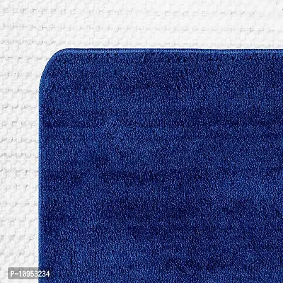 YAMUNGA Polyester Anti Skid Backing Bath Door Mats (40 x 60 cm, Blue)- Set of 2-thumb3