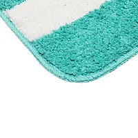 Yamunga Runner Anti Skid Backing,Colour Aqua with White Strip Set of 2 (40 x 60 cm)-thumb3