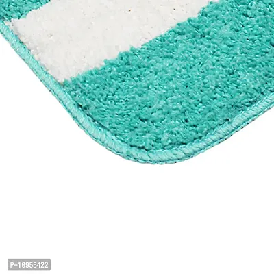 Yamunga Runner Anti Skid Backing,Colour Aqua with White Strip Set of 2 (40 x 60 cm)-thumb4