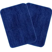 YAMUNGA Polyester Anti Skid Backing Bath Door Mats (40 x 60 cm, Blue)- Set of 2-thumb1