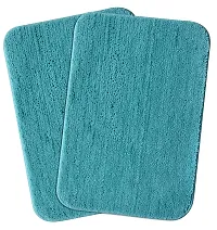 YAMUNGA Microfiber Mats with Anti Skid Backing (Aqua, Set of 2, 40 x 60 cm)-thumb2