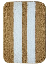 Yamunga with Anti Skid Backing,Colour Beige with White Strip Set of 2 (40 x 60 cm)-thumb1