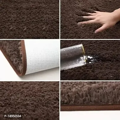 YAMUNGA Super Soft Anti Skid Solid Bathroom Rugs for Home, Bedroom, Living Rooms Entrance Microfiber Door mats Size 40x60 CM with 23mm Pile Hight-thumb3