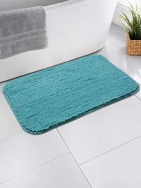 YAMUNGA Microfiber Mats with Anti Skid Backing (Aqua, Set of 2, 40 x 60 cm)-thumb1