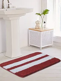 Yamunga mat with Anti Skid Backing,Colour Red with White Strip Set of 2( 40 x 60 cm)-thumb3