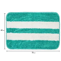 Yamunga Runner Anti Skid Backing,Colour Aqua with White Strip Set of 2 (40 x 60 cm)-thumb1