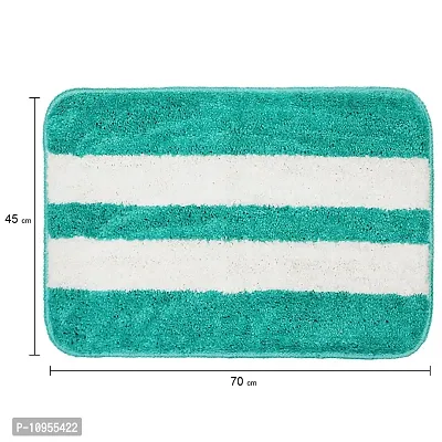 Yamunga Runner Anti Skid Backing,Colour Aqua with White Strip Set of 2 (40 x 60 cm)-thumb2