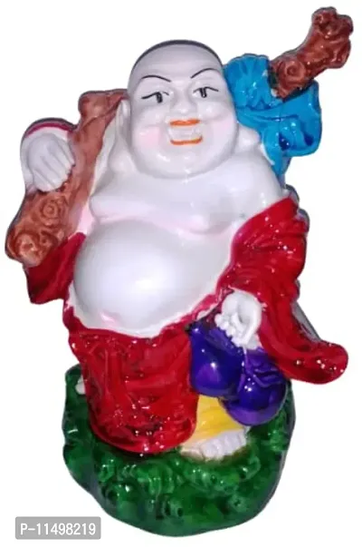 Colourful Laughing Buddha is Carrying Money Bag 13 cm Height