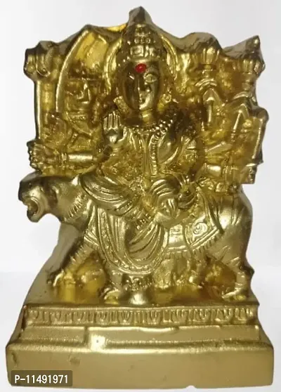 Goddess Polymarble Maa Durga Devi Amman Idol (7.5 cm Height, Multicolored)