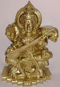 Goddess SARASWATHI Devi / SARADHA / Vidya Devi / Saraswati Idol 13 cm Height-thumb1