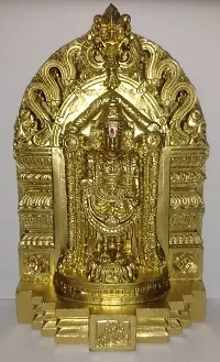 Lord SRI Balaji / VENKATESHWARA / Vishnu /SRI VARI Golden Colour Idol-thumb1