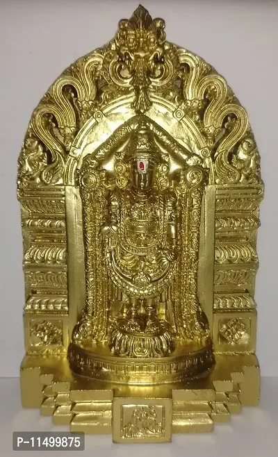 Lord SRI Balaji / VENKATESHWARA / Vishnu /SRI VARI Golden Colour Idol-thumb2