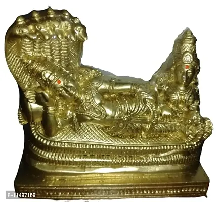 Sri Ranganathar / Shri Lakshmi Narayan/ Vishnu Padmanabha Swamy / Lord Vishnu with Goddess Lakshmi/ Vaikunda Perumal 10 cm Height-thumb0