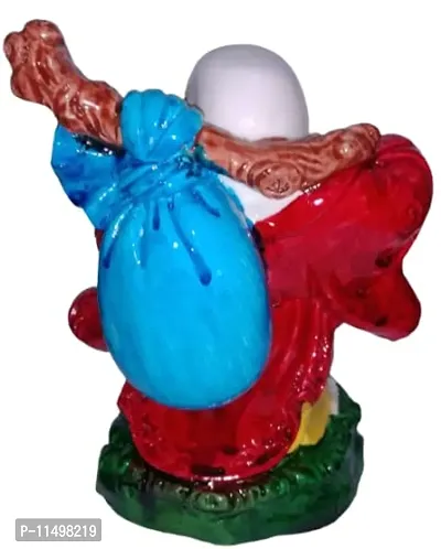 Colourful Laughing Buddha is Carrying Money Bag 13 cm Height-thumb3