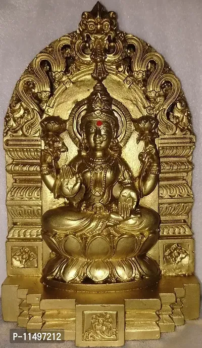 Lakshmi Idol Statue / MAHALAKSHMI / POLYMARBLE Golden MAHALAKSHMI