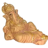 Relaxing Lord Ganesha Idols Decorative SHOWPIECE Pack of 2 NOS - 5 cm Height-thumb1