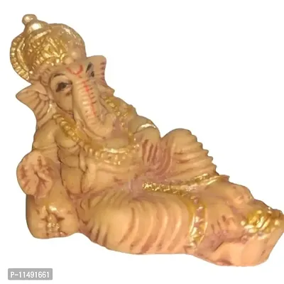 Relaxing Lord Ganesha Idols Decorative SHOWPIECE Pack of 2 NOS - 5 cm Height-thumb2