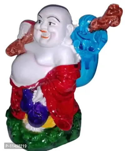 Colourful Laughing Buddha is Carrying Money Bag 13 cm Height-thumb2