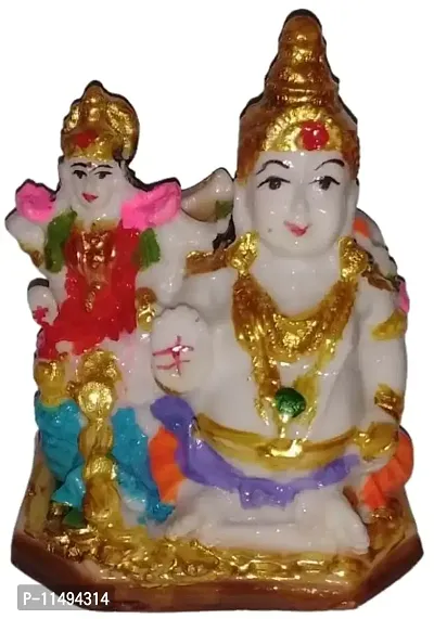 Kuber Laxmi Statue Lakshmi Kubera Idol Laxmi Kuber Murti 4 Inch Decorative Showpiece - 10 cm (Marble, Multicolor)-thumb0