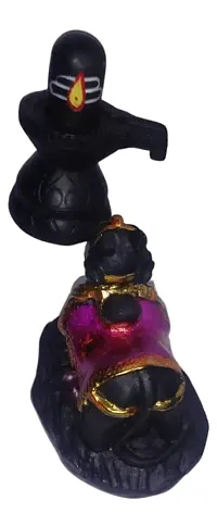 Shivlinga and Nandi Idol Black Decorative Showpiece - 8 cm ( Black)-thumb3