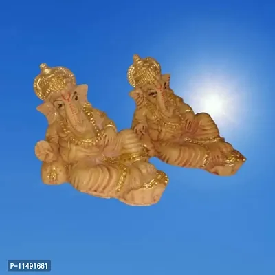 Relaxing Lord Ganesha Idols Decorative SHOWPIECE Pack of 2 NOS - 5 cm Height