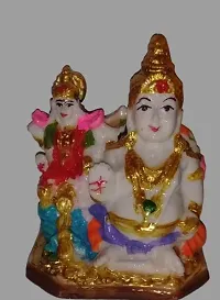 Kuber Laxmi Statue Lakshmi Kubera Idol Laxmi Kuber Murti 4 Inch Decorative Showpiece - 10 cm (Marble, Multicolor)-thumb1